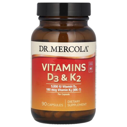 Основне фото товара Vitamins D3 & K2 5000 IU, Вітаміни D3 & K2 5000 МО, 90 ка