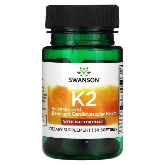 Основне фото товара Swanson, Vitamin K2, Вітамін K2, 30 капсул