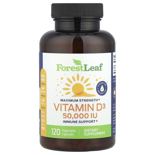 Основне фото товара Vitamin D3 1250 mcg 50000 IU, Вітамін D3 Холекальциферол, 120 кап