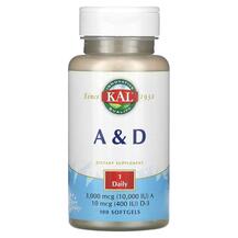 A & D Витамины A и D KAL 100 капсул A & D Витамины A и D KAL 100 капсул