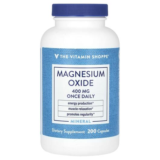 Основне фото товара TheVitaminShoppe, Magnesium Oxide 400 mg, Магній, 200 капсул
