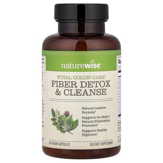 Основне фото товара Naturewise, Fiber Detox & Cleanse, Клітковина, 60 капсул