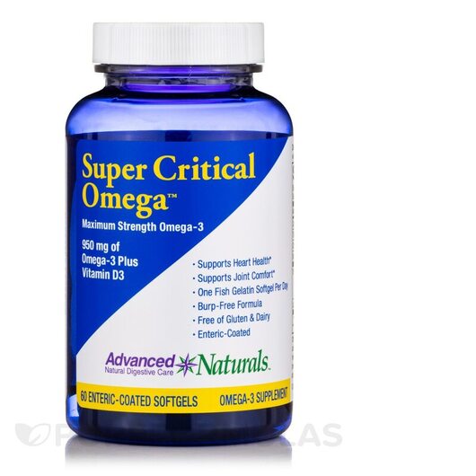 Основне фото товара Super Critical Omega, Омега 3, 60 Enteric Coated Softgels