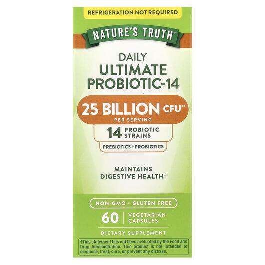 Основне фото товара Nature's Truth, Ultimate Probiotic-14, Пробіотики, 60 капсул