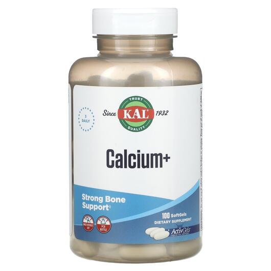 Основне фото товара KAL, Calcium+, Кальцій, 100 капсул