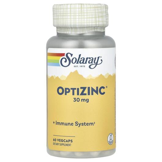 Основне фото товара Solaray, OptiZinc 30 mg, Цинк 30 мг, 60 капсул