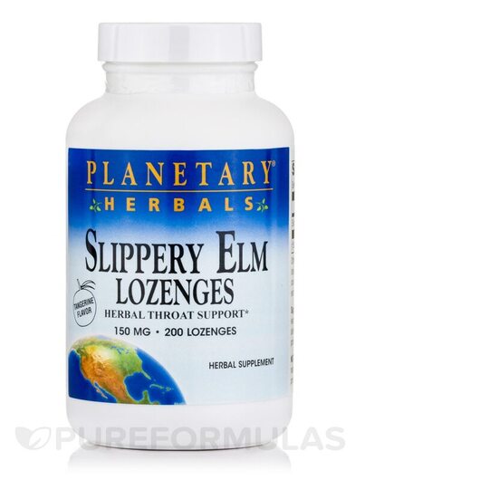 Основне фото товара Slippery Elm Lozenges Tangerine 150 mg, Слизький в'яз, 200 C