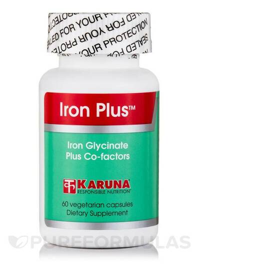 Основне фото товара Karuna Health, Iron Plus, Залізо, 60 капсул