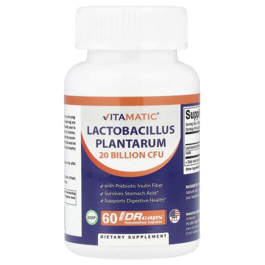 Основне фото товара Lactobacillus Plantarum 20 Billion CFU, Лактобактерії, 60 капсул