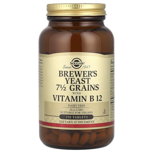 Основне фото товара Brewer's Yeast 7 1/2 Grains, Пивні дріжджі з B12, 250 таблет