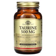 Taurine 500 mg L-Таурин Solgar 100 капсул