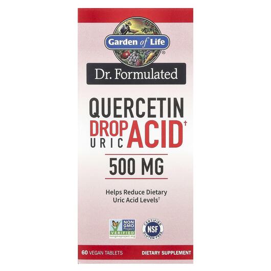 Основне фото товара Quercetin Drop Uric Acid 500 mg, Кверцетин 500 мг, 60 капсул