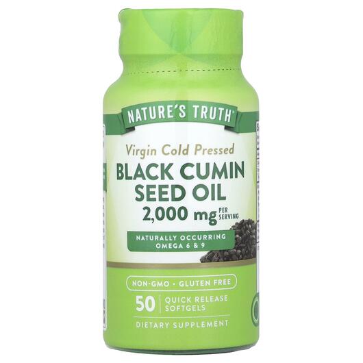 Основне фото товара Nature's Truth, Black Seed Oil, Масло Черного Тмина, 50 капс