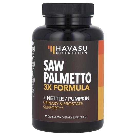 Основне фото товара Saw Palmetto 3x Formula, Со Пальметто, 120 капсул