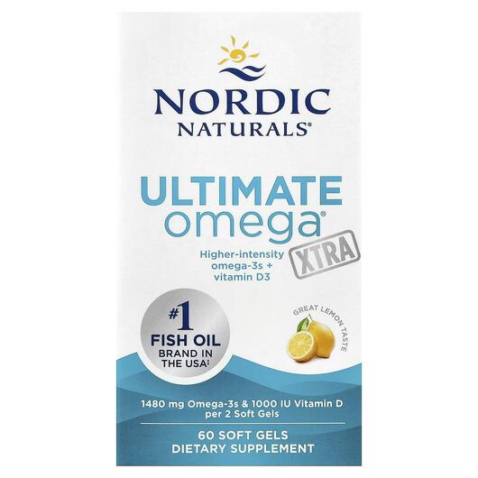 Основне фото товара Nordic Naturals, Ultimate Omega Xtra, Омега 3, 60 капсул
