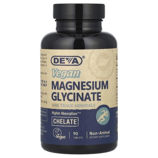 Основне фото товара Vegan Magnesium Glycinate With Trace Minerals, Магній, 90 таблето