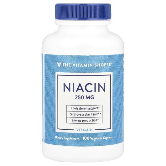 Основне фото товара TheVitaminShoppe, Niacin 250 mg, Вітамін B3 Ніацин, 100 капсул
