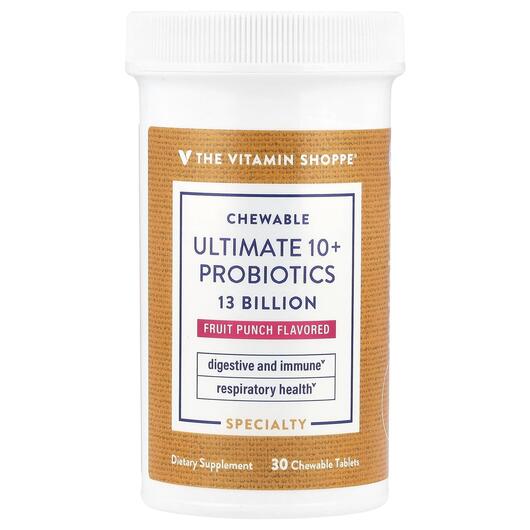Основне фото товара Chewable Ultimate 10+ Probiotics Fruit Punch, Пробіотики, 30 табл