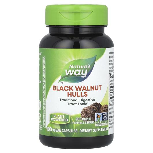 Основне фото товара Black Walnut Hulls 500 mg, Чорний Горіх 500 мг, 100 капсул