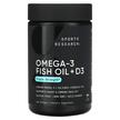 Фото товару Omega-3 Fish Oil + D3 Triple Strength 1040 mg, Омега 3, 120 капсу