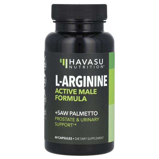 Основне фото товара L-Arginine Active Male Formula, L-Аргінін, 60 капсул