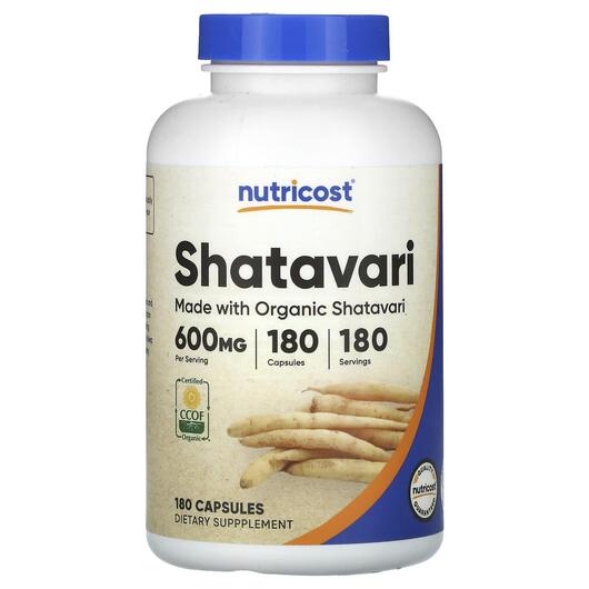 Основне фото товара Nutricost, Shatavari 600 mg, Шатаварі, 180 капсул