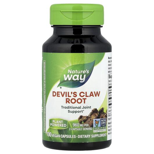 Основне фото товара Devil's Claw 480 mg, Кіготь диявола 480 мг Корінь, 100 капсу