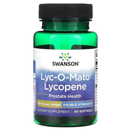 Основне фото товара Lyco-O-Mato Lycopene Double Strength 20 mg, Лікопен, 60 капсул