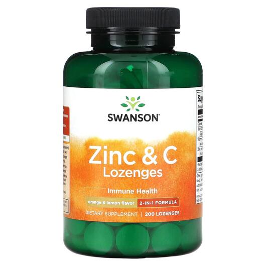 Основне фото товара Swanson, Zinc & C Lozenges Orange & Lemon, Цинк, 200 табл