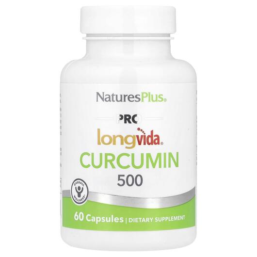 Основне фото товара Natures Plus, Pro Longvida Curcumin 500 mg, Куркумін, 60 капсул