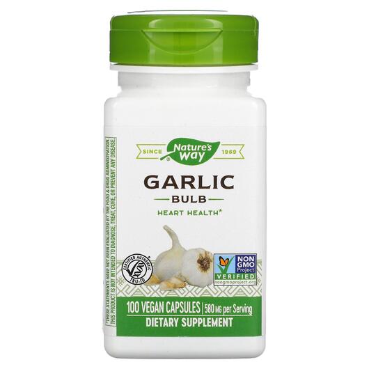Основне фото товара Nature's Way, Garlic Bulb 580 mg, Часник 580 мг, 100 капсул