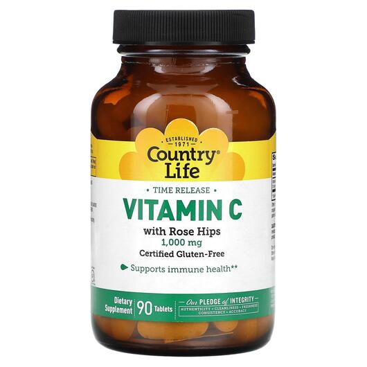 Основне фото товара Time Release Vitamin C with Rose Hips 1000, Вітамін C, 90 таблето