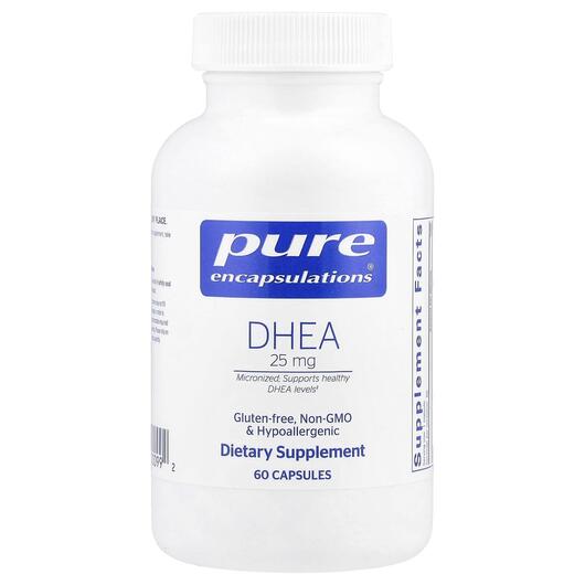 Основне фото товара Pure Encapsulations, DHEA 25 mg, Дегідроепіандростерон, 60 капсул