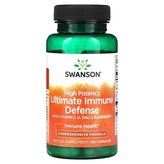 Основне фото товара High Potency Ultimate Immune Defense with C D Zinc, Цинк, 60 капс