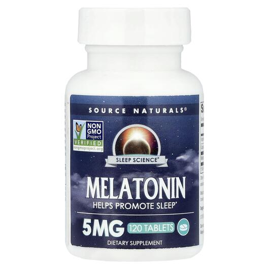 Основне фото товара Source Naturals, Melatonin 5 mg 120, Мелатонін 5 мг, 120 таблеток
