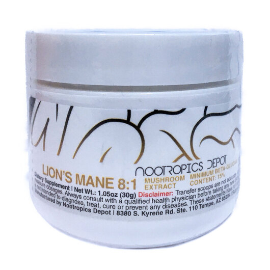 Основне фото товара Nootropics Depot, Lion's Mane 8:1, Їжовик гребінчастий, 30 г