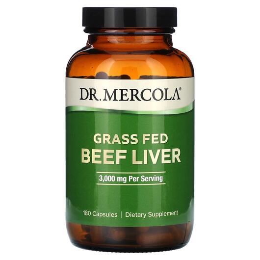 Основне фото товара Grass Fed Beef Liver 500 mg, Бичача печінка, 180 капсул