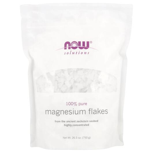 Основне фото товара NOW, Solutions Magnesium Flakes, Магній, 750 г