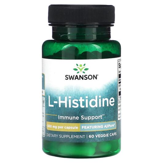 Основне фото товара Swanson, L-Histidine 500 mg, L-Гістидин, 60 капсул