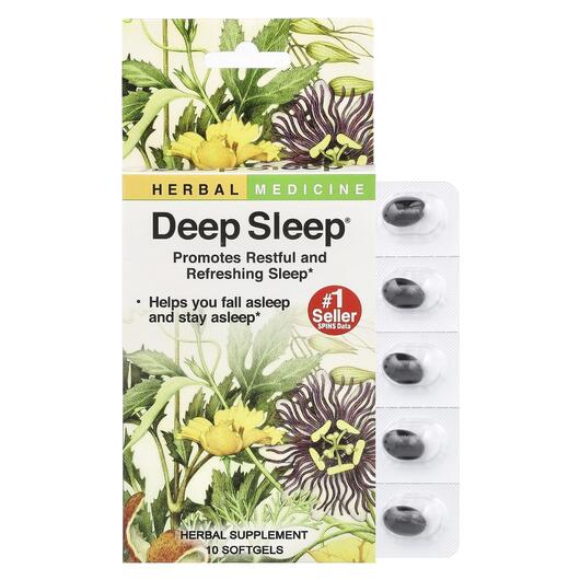 Основне фото товара Herbs Etc., Deep Sleep, Підтримка сну, 10 капсул