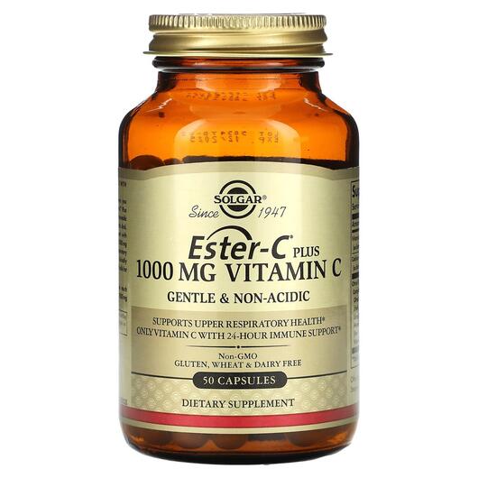 Основне фото товара Solgar, Ester-C Plus Vitamin C 1000 mg, Естер-С, 50 капсул