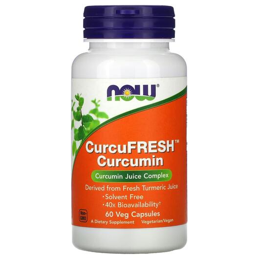Основне фото товара NOW, CurcuFresh Curcumin, Куркумін, 60 капсул