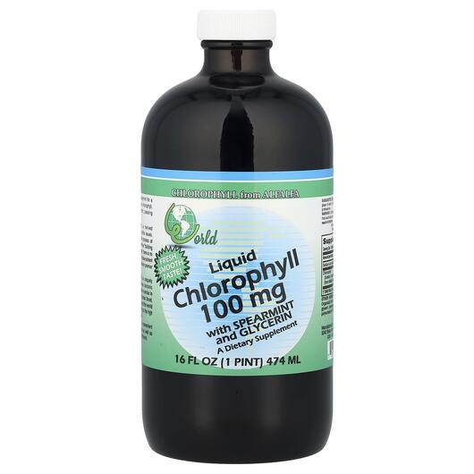 Основне фото товара World Organic, Liquid Chlorophyll 100 mg, Хлорофіл, 474 мл