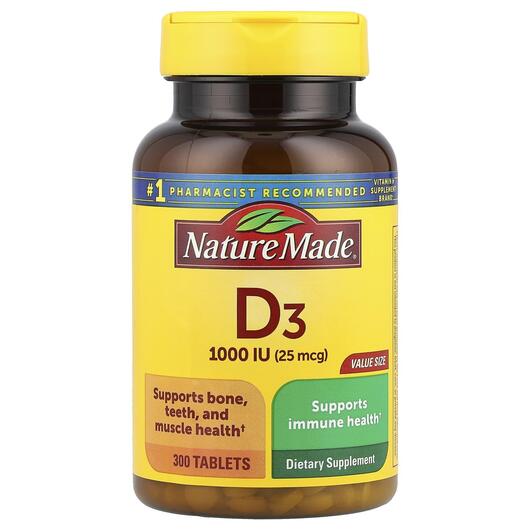 Основне фото товара Nature Made, Vitamin D3, Вітамін D, 300 таблеток