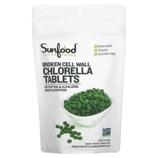 Основне фото товара Broken Cell Wall Chlorella Tablets 250 mg 452 Tablets, Хлорела, 1