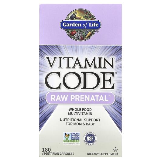 Основне фото товара Vitamin Code RAW Prenatal, Мультивітаміни, 180 капсул