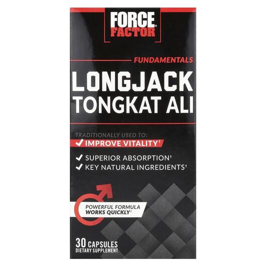 Основне фото товара Longjack Tongkat Ali 500 mg, Тонгкат Алі 500 мг, 30 капсул
