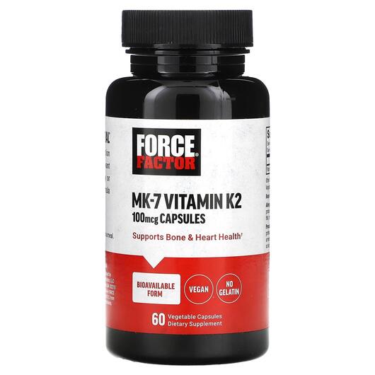Основне фото товара Force Factor, MK-7 Vitamin K2 100 mcg, Вітамін K2, 60 капсул