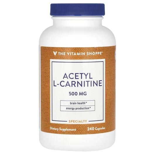 Основне фото товара Acetyl L-Carnitine 500 mg, L-Карнітин, 240 капсул