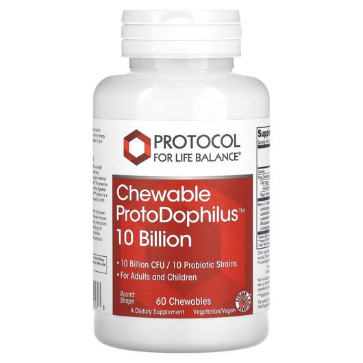 Основне фото товара Chewable ProtoDophilus 10 Billion, Лактобактерії Ацидофілус, 60 т